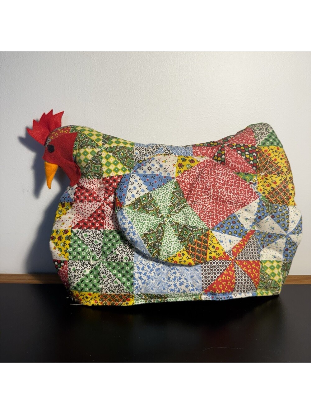 Chicken Hen Quilted Tea Cozy Pot Cover Rooster  Patchwork Cottagecore Granny